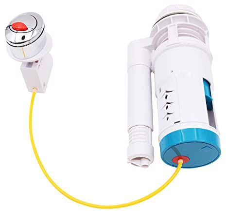 Shiwaki Toilet Drain Valve Double Button Globe Valve, Chrome Silver ABS Material, 1.5 Inlet/Outlet, Toilet Valve, 620 Model
