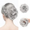 Haarteil Mit Gummiband, Groß Dutt Haarteil Gelockt Haargummi Haaren Hochsteckfrisuren Haarverlängerung Messy Bun Haarteile, Brautfrisuren Voluminös Gelockt Unordentlich Dutt, 33g (Grau)
