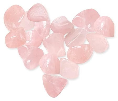 Natural Polished Rose Quartz Crystals Pink Rose Quartz Crystal Tumbled Stones Crystal Chip Rose Quartz Stones Bulk Crystals and Gemstones for Jewelry Making, Wicca, Reiki Healing Crystals