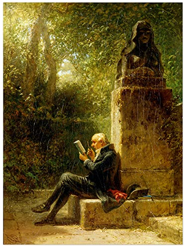 JUNIWORDS Poster, Franz Carl Spitzweg, Der Philosoph, Der Leser im Park, 60 x 44 cm (3000979)