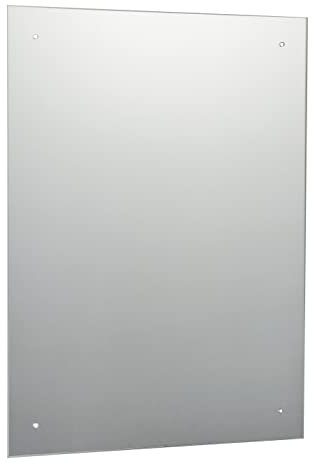 40 x 50cm Waterstone Frameless Bathroom Rectangle Mirror with Pre-Drilled Holes and Wall Hanging Fittings