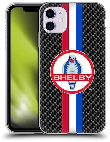 Head Case Designs Offizielle Shelby Kohlefaser Logos Soft Gel Handyhülle Hülle kompatibel mit Apple iPhone 11
