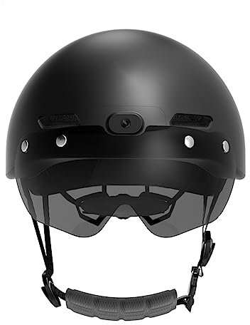 WTHOME 4K 6-Axis Anti-Shake Bicycle Electric Vehicle Recorder Helmet Sports Camera Digital Camera Helmet Outdoor Riding,Black