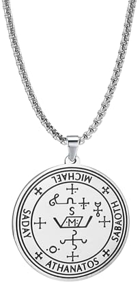 Siegel des Erzengels Michael Anhänger Halskette Schlüsselanhänger für Männer Heiliger St. Michael 7 Erzengel Siegel Siegel des Erzengels Michael Amulett Heidnischer Schmuck (Silber)