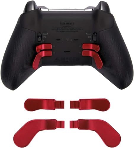 4 pcs Metallic Stainless Steel Paddles, Replacement Interchangeable Hair Trigger Locks for Xbox One Elite, Xbox Elite Series 2 & Elite 2 Core Controller