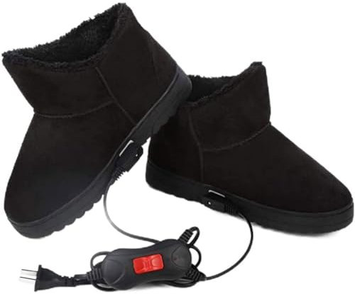 XZLZMYP Calentador De Pies Eléctrico Temperatura Ajustable Zapatillas Calefactables Zapatos De Calefacción Calienta Pies Electrico con Forrado De Felpa Calentar Pies,B,34/36