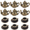 SUNNYCLUE 1 scatola 40 pezzi 2 stili Ciondoli per Tazze Sfusi Ciondolo Teiera Mini Carino Bronzo Antico Caffè Tazze Da Tè Tibetano Tazza Vintage Teiere Fascino per Gioielli Creazione di Ciondoli Donne