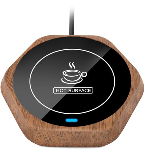 Smart Coffee Cup Warmer: gravity induction electric automatic shut-off cup warmer for desk, waterproof drink plate for heating tea, milk, beverage,
