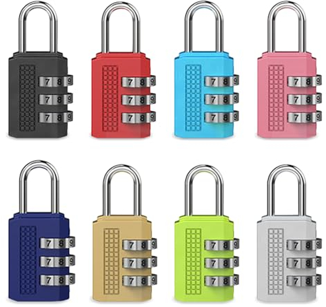 Udbrud Zahlenschloss, 6 Stück 3 Stellig Zahlenschloss Rückstellbare Klein Vorhängeschloss Zahlenschloss Kombinationsschloss Kofferschloss für Koffer, Schließfächer, Rucksäcke, Tagebücher