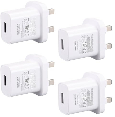 USB Charger Plug 5V 1A USB Plug Adapter for Smart watch,bracelet,headset,toys,toothbrush (4-Pack)