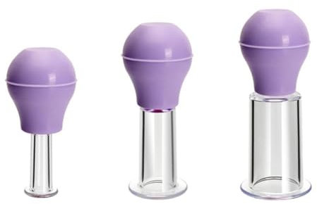 Juego de ventosas faciales de 3 tamaños para cara, juego de terapia de ventosas faciales, masaje de silicona para ojos, cara, masaje, celulitis, tazas faciales para levantar arrugas (morado)