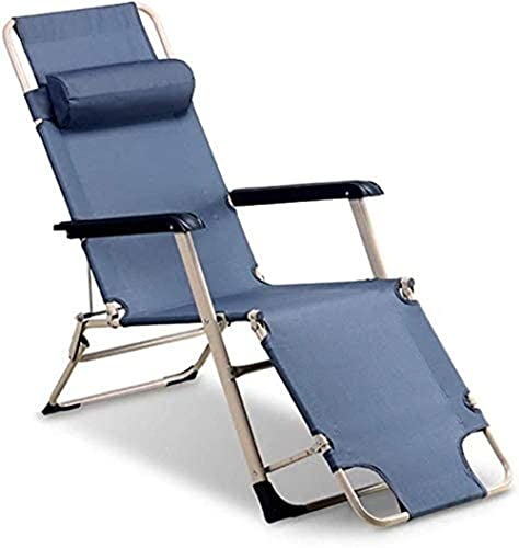 Stuhl Sonnenliege Freizeitstuhl mit Kissen Liegender Gartenstuhl Sonnenliegen Metall Klappliegestuhl Büro Klappbett Outdoor Garten Siesta Chaiselongue Klappstuhl