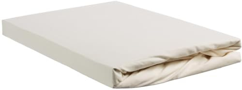 Ambiante Topper-Spannlaken Cotton Uni für 18cm hohe Matratzen Farbe Off-White Größe 160x210/220