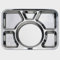 BMLIMITED BML 6 Compartment Stainless Steel Divided Dinner Plates Large Food Serving Tray for Lunch Indian Thali Restaurant & Home Kitchenware