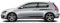 Seitenstreifen Racing Aufkleber-Set, Dekor-Sticker komp. mit VW Golf 7 GTI (226 Storm Grey)