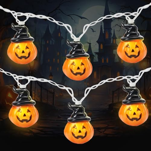 Luce Della Zucca, Halloween String Lights 20 LED 3m, Decorazione di Halloween Indoor, Batteria Esterna String Lights per Halloween, Partito, Interno, Porta, Camera dei Bambini, Casa