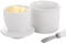 ASelected Butter Dish with Lid, French Butter Crock for Counter Butter Knife Keeper ,Ceramic Butter Bell Ceramic Butter Bell Spreadable and Soft Butter Dishwasher Safe (Whire)