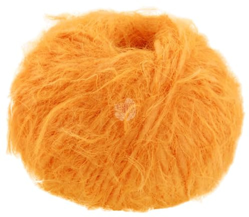 LANA GROSSA Basta| Garn im Fake Fur Look, locker verzwirnt, Franseneffekt& Merinofasern | Handstrickgarn, 50% Schurwolle & 50% Polyamid | 50g Wolle zum Stricken& Häkeln | 100m Garn FB 7