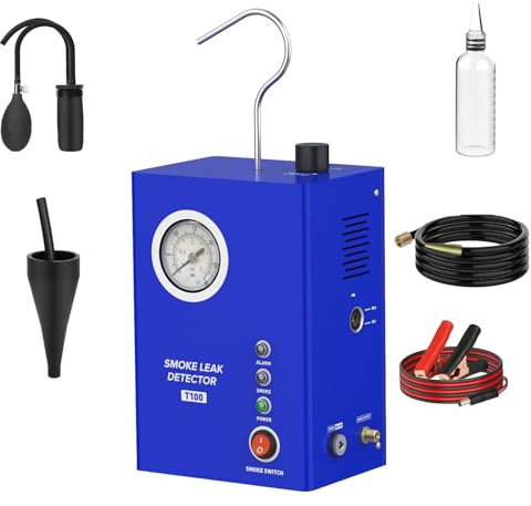 Nebelmaschine KFZ EVAP Rauchmaschine Lecksuchgerät mit integrierter Luftpumpe, EVAP Smoke Machine Vakuum Leck-Detektor mit Manometer, Auspuff-Rauch-Detektor Tool Kit für alle DC12V Autos
