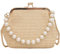 TOFBS Strandtasche Damen Sommer Stroh Clutch Klein Abendhandtasche Vintage Strohtasche mit Abnehmbarer Kette Handtasche Crossbody Tasche für Strand Urlaub Reisen (Khaki)