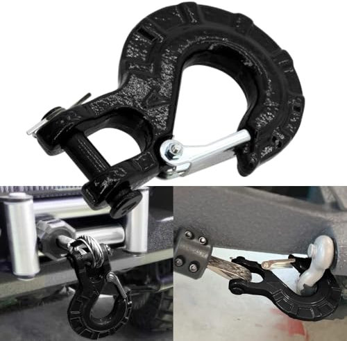 Riloer Gancio di traino per auto, gancio di traino per verricello, gancio di traino per auto, kit di anello di traino per paraurti, gancio di traino in lega di acciaio, gancio di traino per SUV,