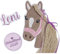 Applikation Aufnäher Schultüte 3D Pferd mit Mähne Set 3 Teilig Pony Mädchen Flicken Patch Button Filz Handmade in braun mit rosa Glitzerhalfter gestickt mit Wollmähne