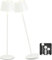 Northpoint 3in1 LED Tischlampe Flaschenleuchte max. 45cm hoch mit 3000mAh Akku 200lm warmweißes Licht (3000K) stufenlos dimmbar für Innen und Außen (weiß 2er-Set)