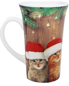 KAMACA XL Kaffeebecher Becher Tasse Weihnachtstasse für einen lieben Menschen tolles Geschenk Kollegen Büro Alltag Winter Weihnachten (Weihnachts - Katzen)