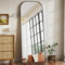 BEAUTYPEAK 142 x 52 cm - Cadre minimaliste - Miroir sur pied solide - Miroir sur toute la longueur - Miroir léger sur toute la longueur - À suspendre au mur horizontalement ou verticalement - Pour