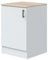 Módulo Inferior Cocina Kira Moderno 1 Puerta Blanco Brillo y Roble Canadian 60x90x60 cm