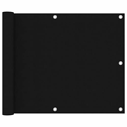 Gecheer Écran de Balcon Noir 75x300 cm Tissu Oxford, Brise-Vue Balcon Pare-Vue Brise Écran d'intimité Contre Vent pour Décoration de Jardin, Extérieur, Terrasse