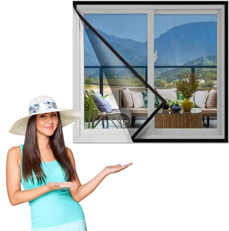 100x135cm,Fenstergitter für Fenster und Türen, Ersatz-Fenstergitter, Insektenschutzgitter für Fenster, hält Fliegen Insekten fern