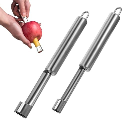 2 Stück Apfelausstecher,Apfelentkerner,Apfelentkerner Apfelausstecher,Apfelkernausstecher,Apfelstecher,Edelstahl Entkerner,Geeignet Zum Entfernen Des Kerngehäuses Von Früchten(2größen,1,3 Cm,2 Cm)