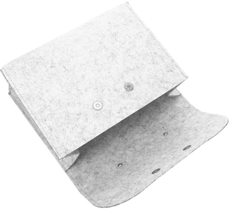 FONDOTIN Minimalistische Filz storage tasche mit Holzgriff Große Business aktenmappe Elegante Handtasche für Büro und Alltag Hellgrau