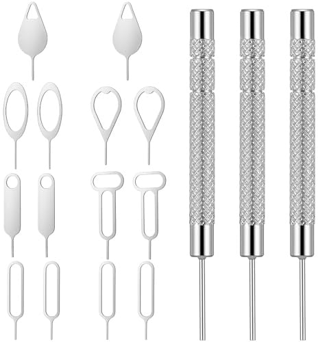Qianyu 17 Stück SIM Karte Nadel SIM-Karten-Entfernungswerkzeug Set SIM Kartenträger Auswerfer Pin SIM-Pin Handy-Nadel Uhrenketten GliederentfernerAuswerfen Removal Tool mit Smartphones und Tablets