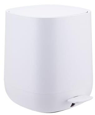 Relaxdays Mülleimer Bad, 5 l, Kosmetikeimer mit Soft-Close, Matte Optik, entnehmbarer Inneneimer, Treteimer, Farbwahl
