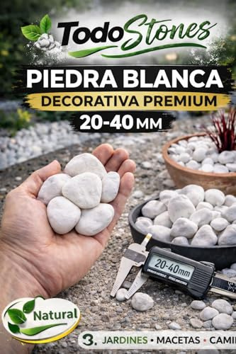 Pierre de marbre roulé blanc taille 20-40 mm (sachet de 3 kg)