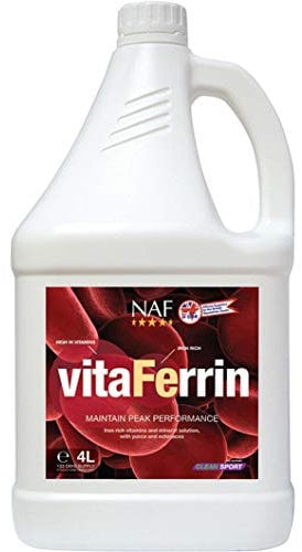 NAF VitaFerrin 4L – Iron-Rich Liquid Supplement for Horses – Fortified with Vitamins, Minerals & Amino Acids – Supports Performance, Recovery & Immune Health