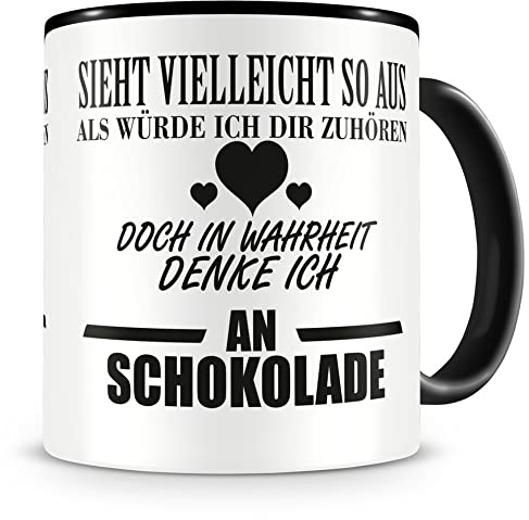 Samunshi® Ich denke an Schokolade Tasse Kaffeetasse Teetasse Kaffeepott Kaffeebecher Becher