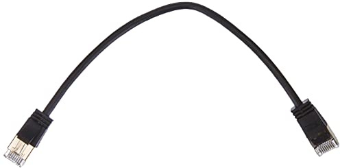 wantecWire Extra dünnes Patchkabel CAT.7 Kabel, CAT.6 Stecker SSTP geschirmt, Länge 0.2 m, schwarz