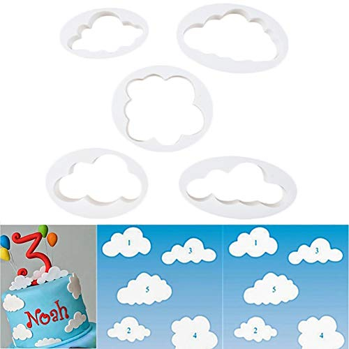 Ausstechform für Fondant, Wolkenform, 5 Stück multi