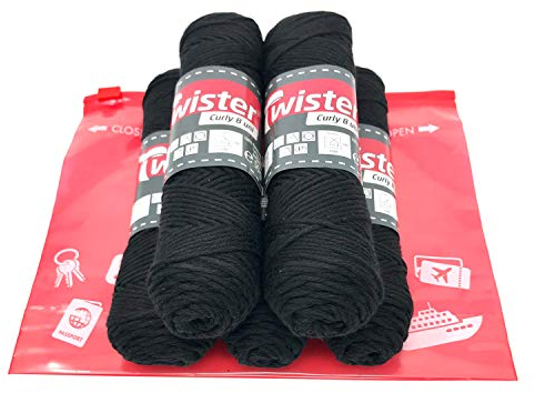 Haekelgarn Baumwollgarn Stricken Haekeln Basteln 5x50g Fb.90 schwarz inkl.Zippbeutel