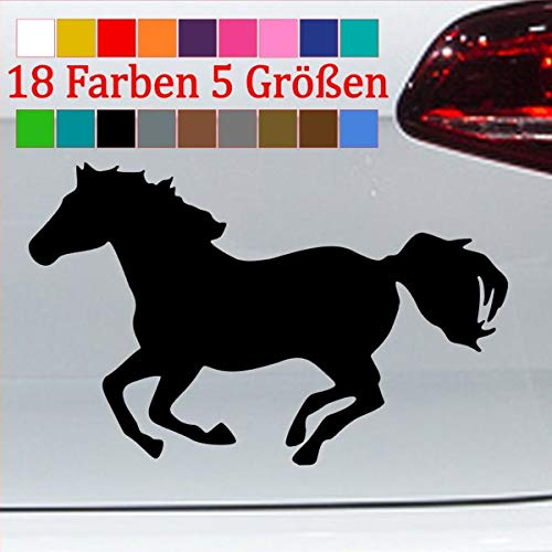 generisch Pferde Aufkleber Silhouette Kontur Umriss reiten Stall Box Pony Galopp 70-Schwarz 9,5x6cm