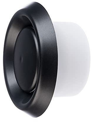 Steinberg14 Anthracite Air Valve Ø 100mm / 4 for Supply and Exhaust Ventilation - Extractor Fan Vent Cover - Round Adjustable Air Vent - Wall Bathroom Diffuser - Plastic