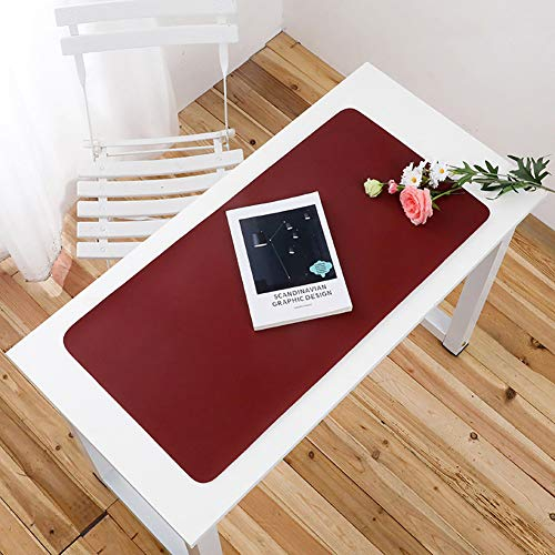 Ruby Lil Schreibtischunterlage aus PU-Leder, 88,9 x 45,7 cm, Laptop-Tastaturschutz, erweitertes Mauspad, wasserdicht, für Büro und Zuhause, Weinrot, 88,9 x 45,7 cm