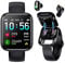Reloj inteligente con auriculares Bluetooth, auriculares inalámbricos, rastreador de ejercicios, reloj 2 en 1, pulsera deportiva impermeable Ip67 con música para dormir, monitor de frecuencia cardíaca