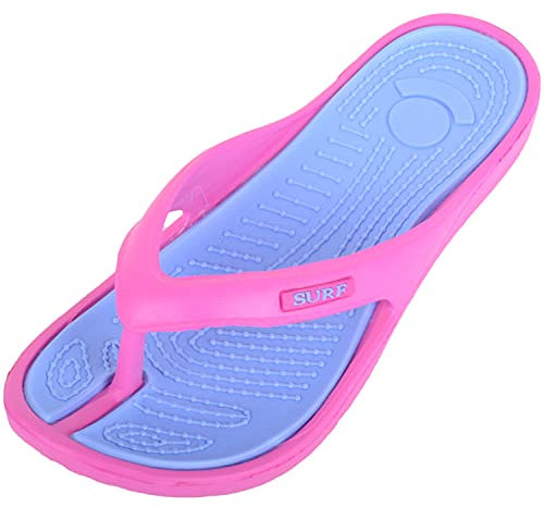 ABSOLUTE FOOTWEAR Infradito da donna estive/vacanza/spiaggia/piscina/sandali/scarpe, Blu fucsia, 40 EU