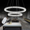 YRHome 48W LED Kristall Design Hängelampe Deckenlampe Hängeleuchte Dimmbar Kronleuchter Pendelleuchte Höhenverstellbar Kronleuchter Kronleuchter Esszimmer Wohnzimmer Moderne Zwei Ringe