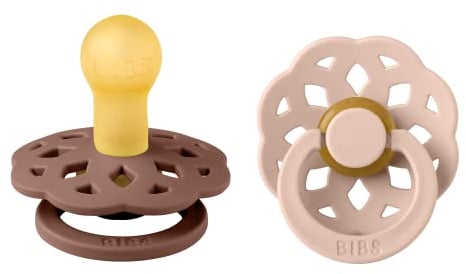 BIBS Boheme Schnuller 2er-Pack. BPA-frei. Kirschform Nippel, Größe 1 (0-6 Monate), Woodchuck/Blush