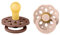 BIBS Boheme Schnuller 2er-Pack. BPA-frei. Kirschform Nippel, Größe 1 (0-6 Monate), Woodchuck/Blush
